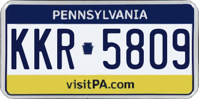 PA license plate KKR5809