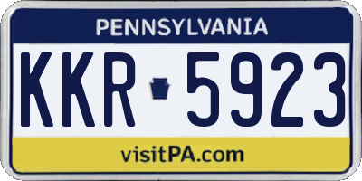 PA license plate KKR5923