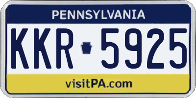 PA license plate KKR5925