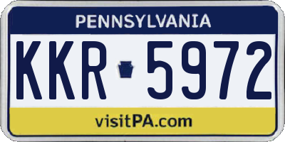 PA license plate KKR5972