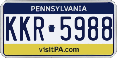 PA license plate KKR5988