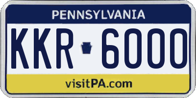 PA license plate KKR6000