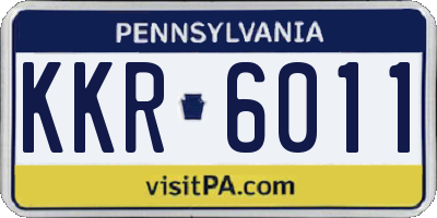 PA license plate KKR6011