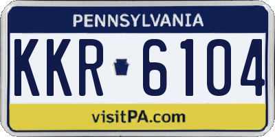 PA license plate KKR6104