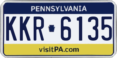 PA license plate KKR6135