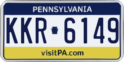 PA license plate KKR6149