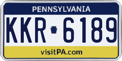 PA license plate KKR6189