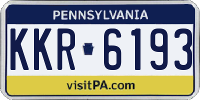 PA license plate KKR6193