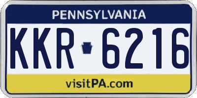 PA license plate KKR6216