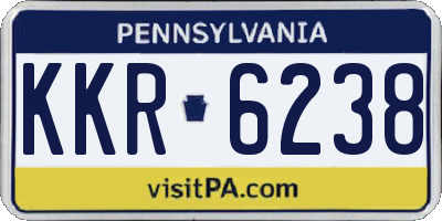 PA license plate KKR6238
