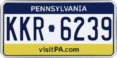 PA license plate KKR6239