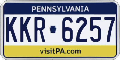 PA license plate KKR6257