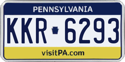PA license plate KKR6293