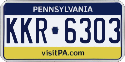 PA license plate KKR6303