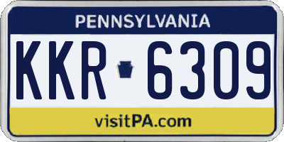 PA license plate KKR6309