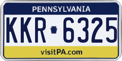 PA license plate KKR6325