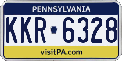PA license plate KKR6328