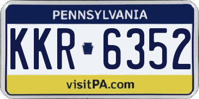 PA license plate KKR6352