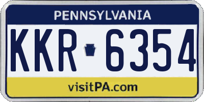PA license plate KKR6354