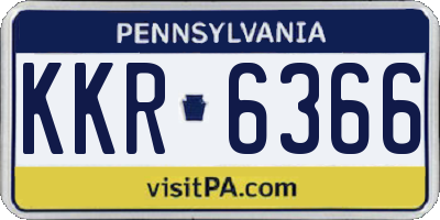PA license plate KKR6366