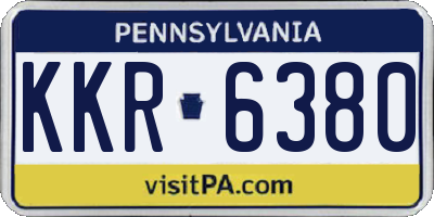 PA license plate KKR6380