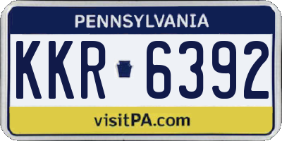 PA license plate KKR6392
