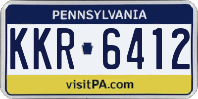 PA license plate KKR6412