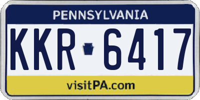 PA license plate KKR6417