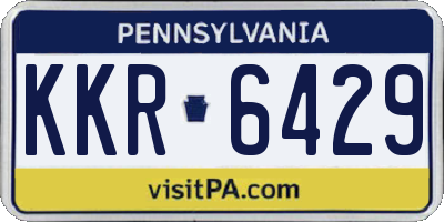 PA license plate KKR6429