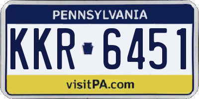 PA license plate KKR6451