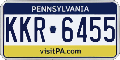 PA license plate KKR6455