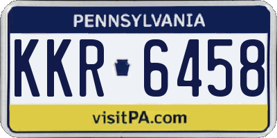 PA license plate KKR6458