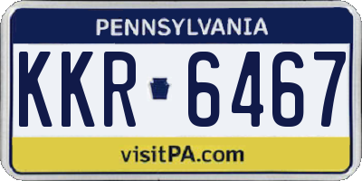 PA license plate KKR6467
