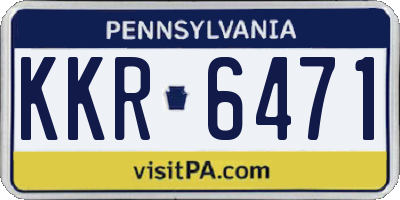 PA license plate KKR6471