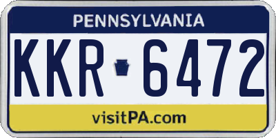 PA license plate KKR6472
