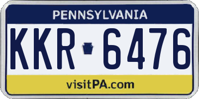 PA license plate KKR6476