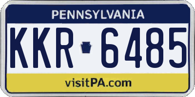 PA license plate KKR6485