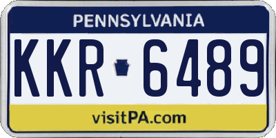PA license plate KKR6489
