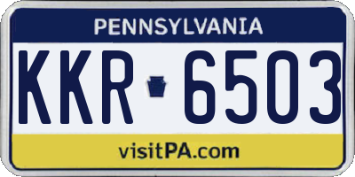 PA license plate KKR6503