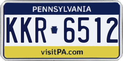 PA license plate KKR6512