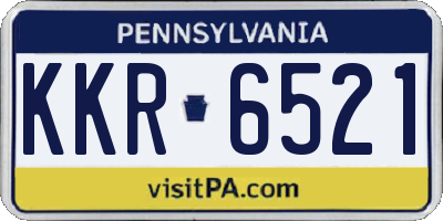 PA license plate KKR6521