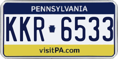 PA license plate KKR6533