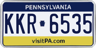 PA license plate KKR6535