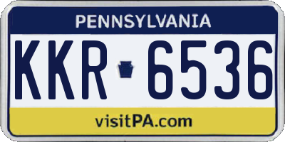 PA license plate KKR6536