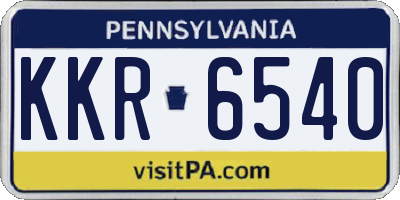 PA license plate KKR6540