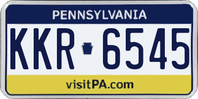 PA license plate KKR6545