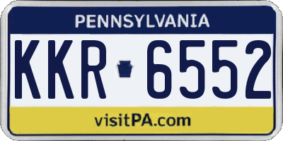 PA license plate KKR6552