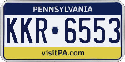 PA license plate KKR6553