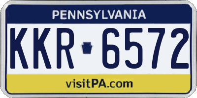 PA license plate KKR6572