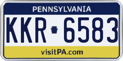 PA license plate KKR6583